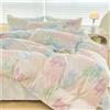 Odot Floreale Set Copripiumino 4 Pezzi, Set di Biancheria da Letto con Copripiumini, Lenzuola sopra e Federe, Set Biancheria da Letto Singolo Matrimoniale King (150x200cm,Colorato)