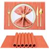 LIFEWEAR LIFEWAER Tovagliette Colazione Plastica Set di 12 Tovagliette Americane Lavabili Tovagliette Personalizzate Sottopiatti Pranzo per Tavolo da Cucina,S02 Arancione