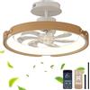 Dobecd Retro Lampadario Con Ventilatore Da Soffitto LED 58W Dimmerabile Cameretta Ventola Soffitto Con Luce 6 Velocità Reversibile DC Ventilatori Da Soffitto Con Luci E Telecomando E APP Per Cucina-Wood