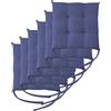 Il Tuo Artigiano Design Set 4 o 6 Cuscini per Sedie da Cucina Made in Italy - Cuscini Sedie Cucina set da 6 40x40 cm spessore 6 cm - Imbottiture in Spugna e Soffice acrilico (6, Blu)