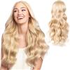 DKDDSSS Lungo Ondulato Parrucca Bionda per Donne, 27 Pollici/70cm Ricci Resistente al Calore, Cosplay Lunga Capelli Della Signora Di Modo Festa