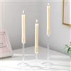 Glasseam GlasseaPortacandele in vetro alto: set di 3 conici decorativi trasparenti per soggiorno moderni e centrotavola