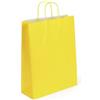 Generico 25 PZ Busta Shopper in CARTA VARI COLORI formato 27+11 altezza 36cm | 25 buste colorate prodotto versatile e sostenibile resistente e durevole (Giallo)