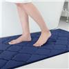 Homaxy Tappetino da bagno in memory foam, antiscivolo, morbido, assorbente, lavabile, facile da pulire, 60 x 120 cm, blu navy