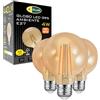 CLAR- Lampadina E27 Vintage Bulb G95 Filament, Amber LED Bulb 4W Luce Calda 2500ºK (Pack 3)