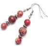 ThurColas Orecchini pendenti Thurcolas dallo stile chic e classico in diaspro imperiale rosso e acciaio inossidabile
