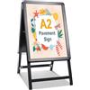 STANDNEE A2 Pavimentazione Cartello Cornice Cartello Doppio Lato Display A-Board Poster Stand Segno Titolare per Pubblicità (Nero-A2)