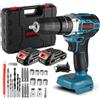 ONEVAN avvitatore a batteria, 25+3 trapano a percussione batteria con 2 2,0Ah batterie, 20V 54Nm tassellatore a batteria avvitatore elettrico per Fai da Te Domestico