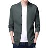Generisch Cardigan da uomo, in misto lana, con bottoni, casual, slim fit, scollo a V, a maniche lunghe, con tasche, maglia fine, per attività all'aria aperta, alla moda, streetwear, grigio scuro, XL