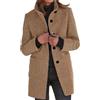 Generic Giacca invernale da donna calda taglie forti impermeabile cardigan in lana da donna cappotti con tasche giacca lunga da donna cappotto alla moda tinta unita casual anteriore capispalla plus size