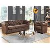 Vente-unique-Divano 3 posti e Poltrona CHESTERFIELD in microfibra effetto cuoio invecchiato