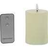 DRW Set di 4 candele in cera con LED e telecomando color avorio 7,5 x 7,5 x 10 cm