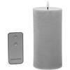 DRW Set di 4 candele di cera con LED e telecomando, colore grigio, 10 x 10 x 20 cm