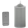 DRW Set di 4 candele in cera con LED e telecomando grigio 7,5 x 7,5 x 15 cm