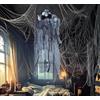 FIESTAS GUIRCA | Ciondolo Scheletro con Catene e Luce (90 cm) - Decorazione di Halloween per Feste e Celebrazioni - Ideale per Ambienti Terrificanti e Scenari di Paura - Nero