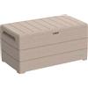 Duramax Cedargrain Durabox 270 Litri/ 71 Galloni Baule da Giardino, Cassapanca Contenitore da Esterno in plastica con ruote e maniglie, Scatole Per Esterni, Tortora caldo, 55.7 x 45.3 x 117.2 cm