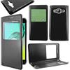 ebestStar - Cover Compatibile con Samsung J3 2016 Galaxy SM-J320F Custodia Portafoglio Protezione Libro Flip con Finestra View, Nero [Apparecchio: 142.3 x 71 x 7.9mm, 5.0'']