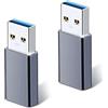 Sooiiyu Adattatore da USB C a USB (2 pezzi), Adattatore Type C USB 3.0, Compatibile con iPhone 16/15Pro Max, MacBook Pro Air, iPad Pro, Samsung Galaxy S24/S23/S22, iMac
