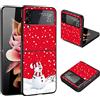 Yoedge Natale Custodie per Samsung Galaxy Z Flip3 5G 6,3, Custodia Rigida con Alce Babbo Natale Disegni, TPU Bumper Antiurto Ultra Sottile Originale Case Cover per Samsung Z Flip3, Pupazzo di Neve