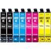 kamo 603 XL Cartucce d'inchiostro compatibili con Epson 603 603XL (confezione da 8), per Expression Home XP-2100 XP-2105 XP-3100 XP-3105 XP-4100 XP-4105, Workforce WF-2810 WF-2830 WF-2835 WF-2850