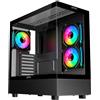 ABYSM Gaming Scatola PC Gamer Danube SAVA H400 Prime Black ATX, con tre ventole ARGB, capacità per schede grafiche fino a 410 mm