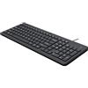 HP 150 Tastiera QWERTY spagnola con cavo - (indicatori LED, porta USB-A, 12 tasti di scelta rapida, Windows 10, Windows 11) Colore nero