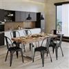 DEGHI Tavolo 200x100 cm top scatolato in legno di mango 80 mm e gambe a U 5x5 in metallo cromo - Freia Mango