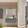 DEGHI Mobile bagno sospeso 100 cm portalavabo carta da zucchero e specchio - Agave