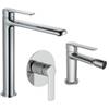 DEGHI Set miscelatore lavabo alto e bidet con incasso doccia cromo - Tila