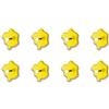 HAKU Set di 8 pomelli per appendiabiti cromo, giallo, MDF, metallo - Dim. P 5,00 cm x Ø 11,00 cm, Stile Moderno