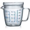 OnePine 250ml Caraffa graduata di vetro con coperchio per cucina o ristorante