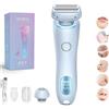Generic Solys Smooth Shave 2 in 1 Wet & Dry Rasoio elettrico impermeabile, depilazione indolore, Pro per donne (blu)