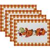 Uposao Set di 4 tovagliette all'Americana in Lino di Cotone Stampato del Ringraziamento, tovagliette rettangolari Lavabili con Motivo a Zucca Tovaglietta Autunnale Resistente al Calore 30x45 cm