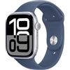 APPLE Watch Series 10 GPS + Cellular 46mm in alluminio color argento con cinturino Sport denim - M/L