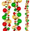 Whaline Waline Ghirlanda di Natale, 1,8 m, decorazione per albero di Natale, infrangibile, per feste, per interni ed esterni, casa, ufficio, rosso, verde, oro