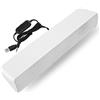 Sharainn Soundbar per PC, altoparlante stereo cablato USB portatile da 3,5 mm Lettore musicale in ingresso Bass Surround Sound Box senza perdita per laptop desktop, TV, MP3, MP4 e altro(White)