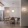 DEGHI Set lampadario a sospensione con 2 applique in oro rosa e vetro soffiato