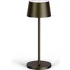 Madrigal Stilosa Lampada da Tavolo Senza Fili - Abat Jour Led Ricaricabile Scrivania e Comodino di Design - Lume Touch USB C - Luce Wireless Salotto - Dimmerabile - Lampade Ristorante - Nero Tropicale