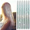 CWAWF Set di 1200 ciocche di extension per capelli in lametta, luccicanti, 1200 fili, per donne e ragazze (argentato)