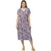 Ulla Popken Abito in Jersey, Stampato 832021 Vestito, Bianco, 56-58 Donna