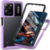 SEAHAI Trasparente Cover per Xiaomi Redmi Note 12 PRO 5G, [Protezione Schermo Integrata] Rugged Custodia Full Body Antiurto Rigida PC + TPU Sottile Bumper Silicone Case - Viola Chiaro