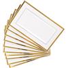 LDXDRU Set di 10 piatti da portata in plastica, colore bianco, rettangolari, grandi piatti da portata per dessert, buffet, sushi, torte, antipasti (33 x 20 x 1,5 cm)