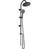 Parama Colonna doccia nero opaco con deviatore in acciaio inox soffione 23 cm | Arno