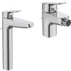 Ideal Standard coppia miscelatori lavabo alto e bidet scarico automatico cromato mod. Ceraflex