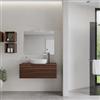 DEGHI Mobile bagno sospeso 100 cm con top rovere deciso e specchio - Agave