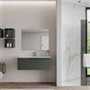 DEGHI Mobile bagno sospeso 100 cm verde cemento con lavabo e specchio - Agave