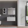 DEGHI Mobile bagno sospeso 80 cm bianco opaco con lavabo e specchio - Agave