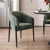 DEGHI Poltrona in ciniglia intrecciata verde scuro con gambe in metallo nero - Aleide