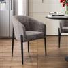 DEGHI Poltrona in ciniglia intrecciata grigio con gambe in metallo nero - Aleide