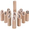 WELL HOME MOBILIARIO & DECORACIÓN- Set KUBB da 13 Pezzi in Legno, Colore Naturale, 20,4x10x25,5, 491501940